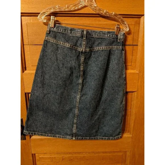 Eddie Bauer Skirt 6 Denim Jean Modest Womens Blue - Picture 4 of 6